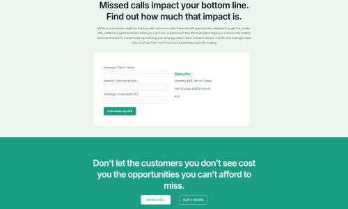 Missed Call Calculator (custom built feature